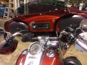 Motorcycle with Pioneer DEH-X3600S installed by Radioactive